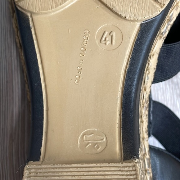 Rieker Antistress Black Leather Strappy Wedge Sandal Zipper Rosette 41 (US 9) - Picture 11 of 16